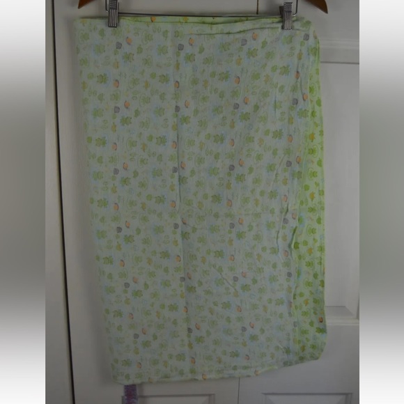 Babies R Us Turtle Frog Snail Baby Receiving Blanket Green Orange Leaf Flannel - Picture 6 of 7